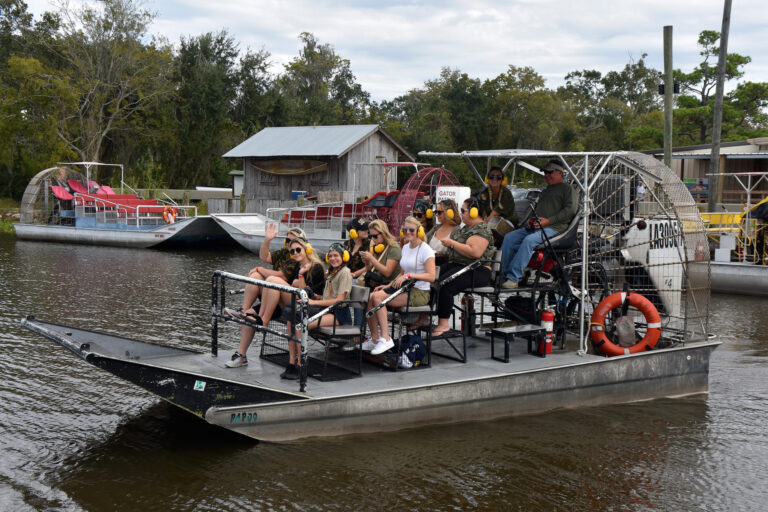 people on a new orleans activities airboat