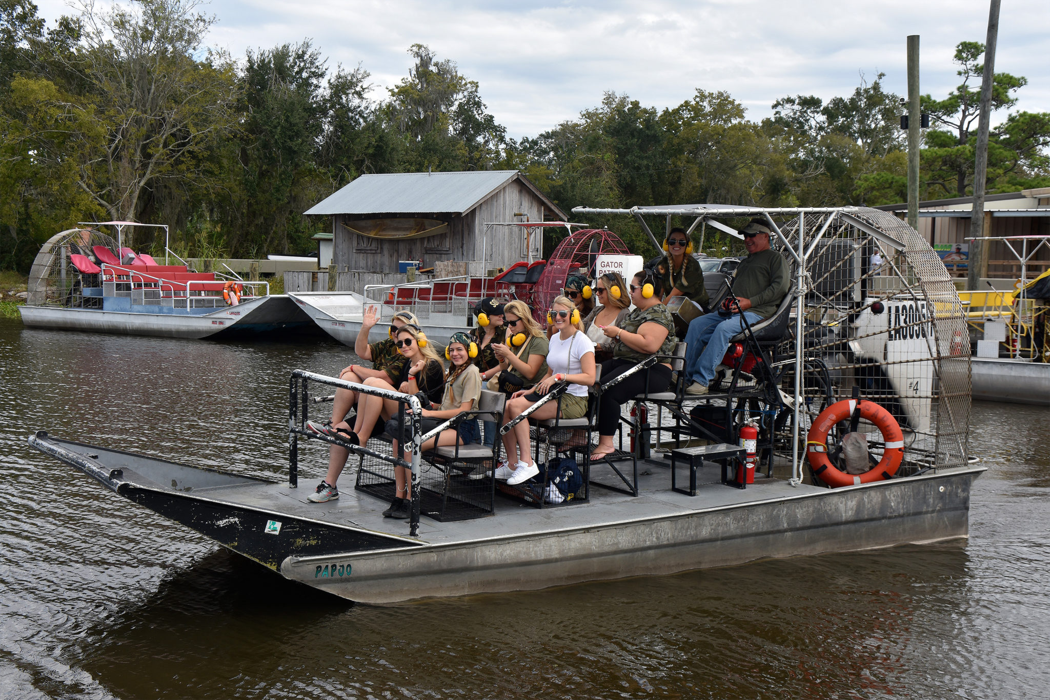 people on a new orleans activities airboat